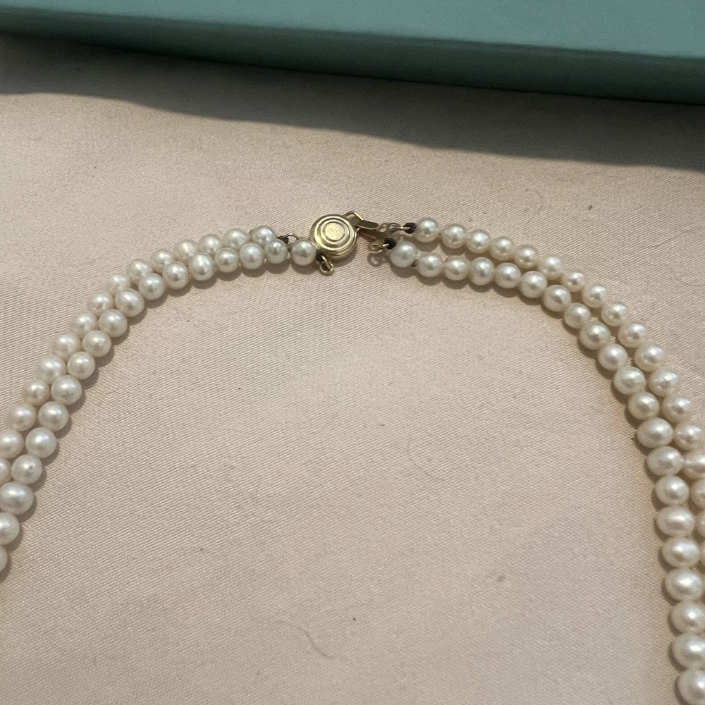 Ross-Simons Gold and White Pear Necklace with Elegant Purple Stone Design - Picture 3 of 5